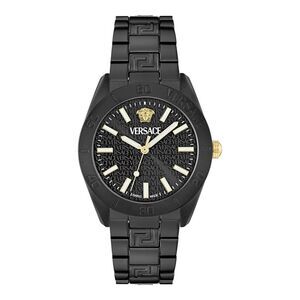 Versace V-Dome Aluminum Bracelet Watch Black Mens